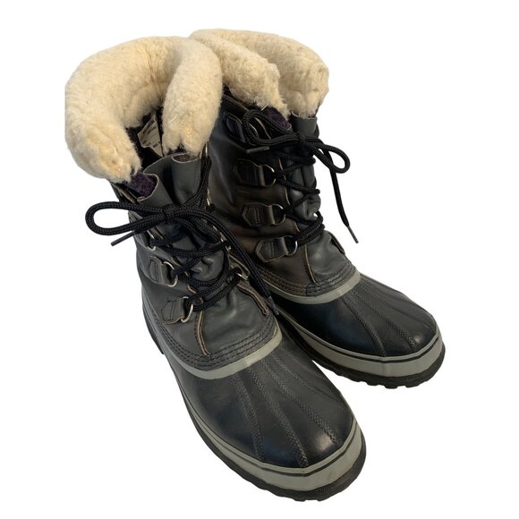 Sorel Mens Caribou Waterproof Winter Boots Size 8 Canada Wool Lined 8972 - Picture 1 of 15